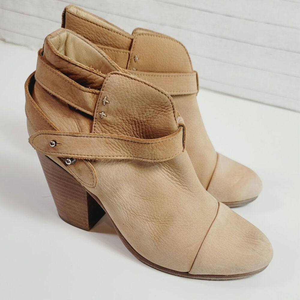 Rag & Bone Harrow Suede Leather Ankle Boots in Camel, sz 39.5 EU/ 9.5 US